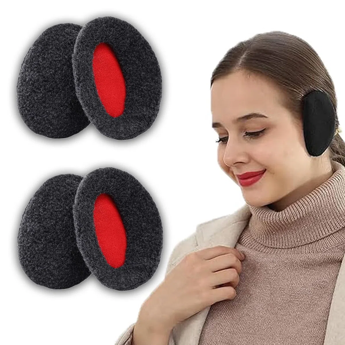 MOAZIFI 2 Paar Polar-Fleece Ohrenwärmer - Ohrenschützer für Damen und Herren, Verdickte Warme Ohrenschützer Winter
