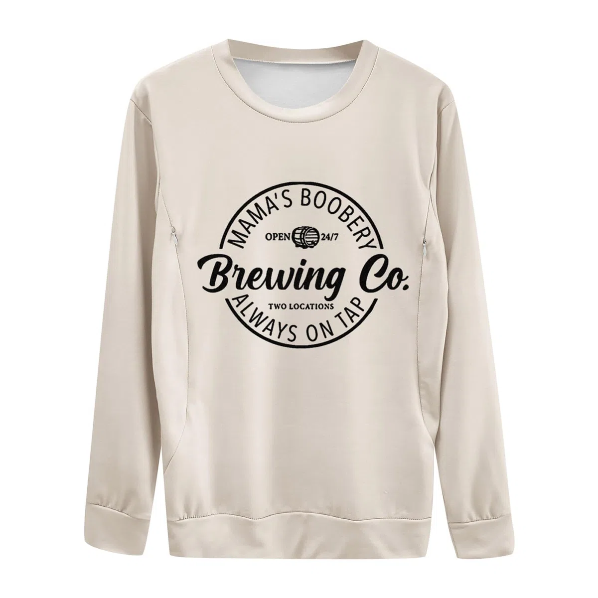 Damen-Pullover, lässig, Still-Sweatshirt, bequem, Reißverschluss, Stillpullover Umstandsmode Stillpullover Damen Pullover Rundhals Stillshirt Stillpullover Langarm Stillzeit Bequem Nursing Top