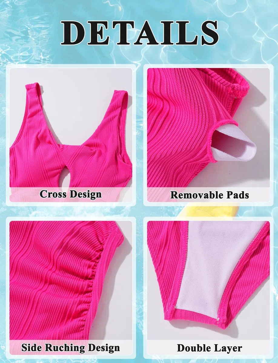 FEOYA Damen Maternity Badeanzug Einteilige Strand Mode V Ausschnitt Crossover Umstandsbademode Sommer Atmungsaktiv Swimsuit S-XL