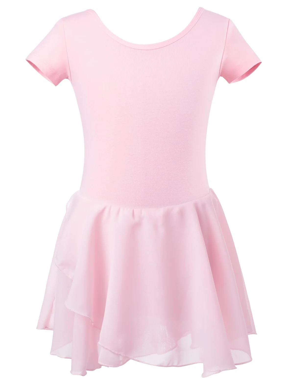 Ballettkleidung Mädchen damen-Kinder Ballettkleid Baumwolle,Balletttrikot Tanzkleid Tanzbody Kurzarm,ballettrock mädchen mit Chiffon Tütü, Größe 110-170