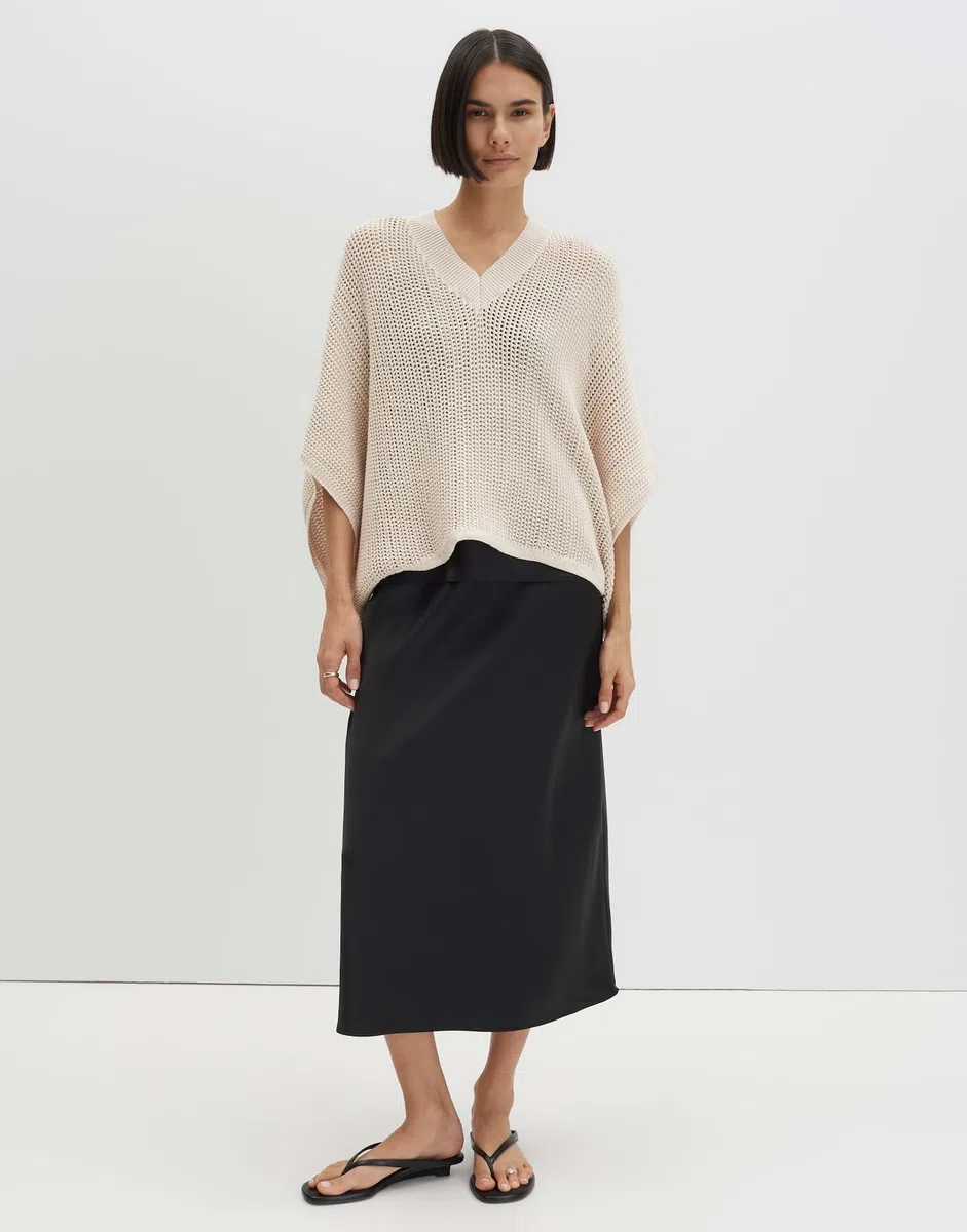 someday Damen Poncho/Cape | Strick Poncho aus BCI Cotton Mix