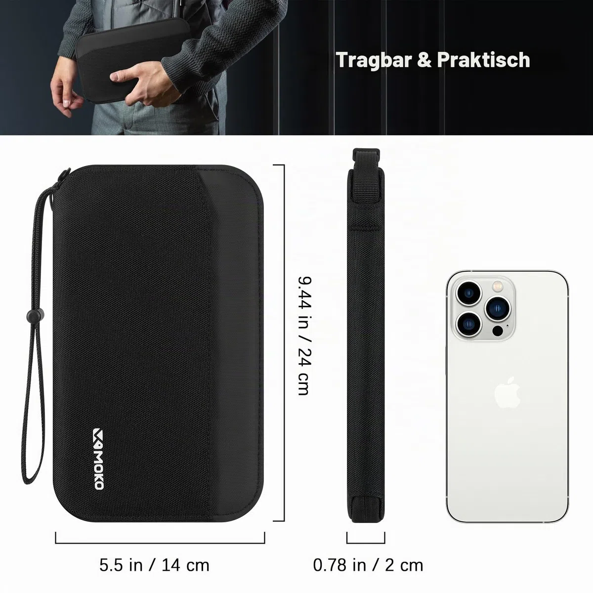 Moko Reisepasshülle Familie, RFID Reisepasshülle für Damen und Herren, Reisepasshülle mit Mehreren Fächern