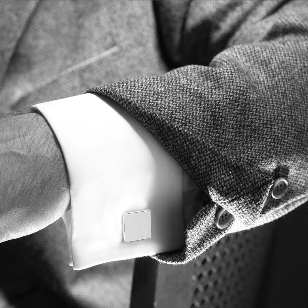 Manschettenknöpfe Herren und Krawattennadel Set Silber Cufflinks Manschetten Knopf Edelstahl für Hemd Hochzeit Geburtstag Geschenk Valentinstagsgeschenk