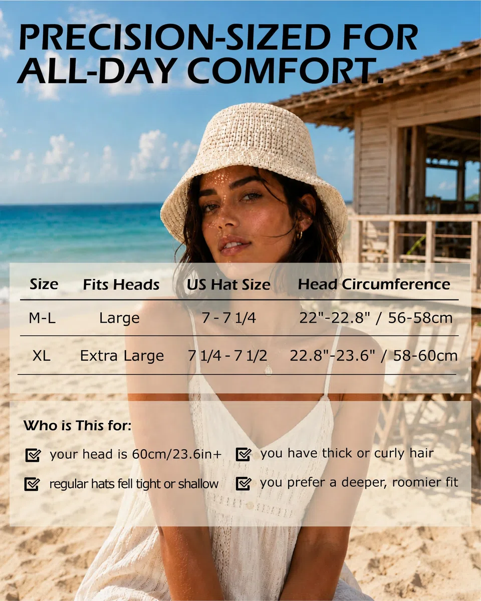 Zylioo L/XL Strohhut Fischerhüte Großen Kopf Anglerhut 60cm Sonnenhut Sommerhut Strandut Für Urlaub Alltag