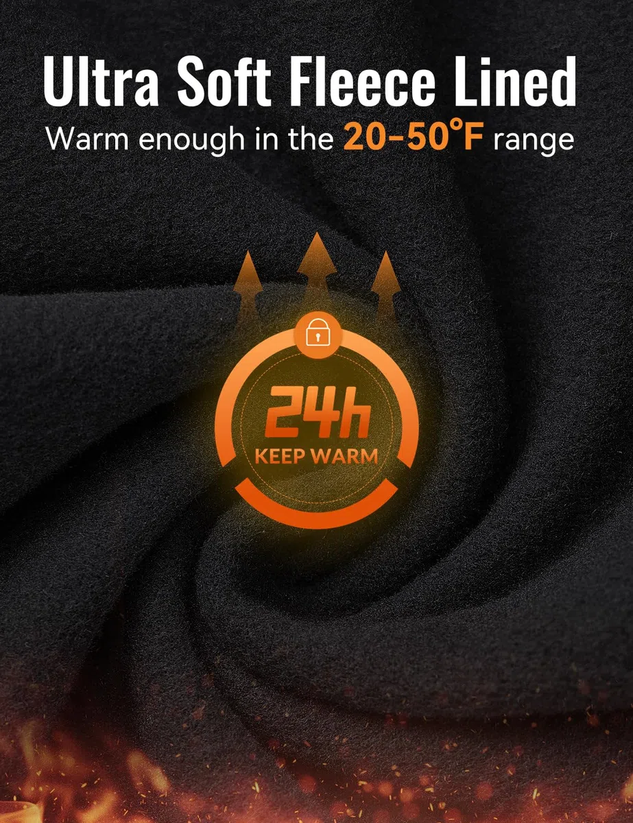 baleaf Thermo-Laufhose für Herren, Winter, Radhose, Fleece-gefüttert, Kompressionsleggings mit Reißverschlusstaschen, für kaltes Wetter