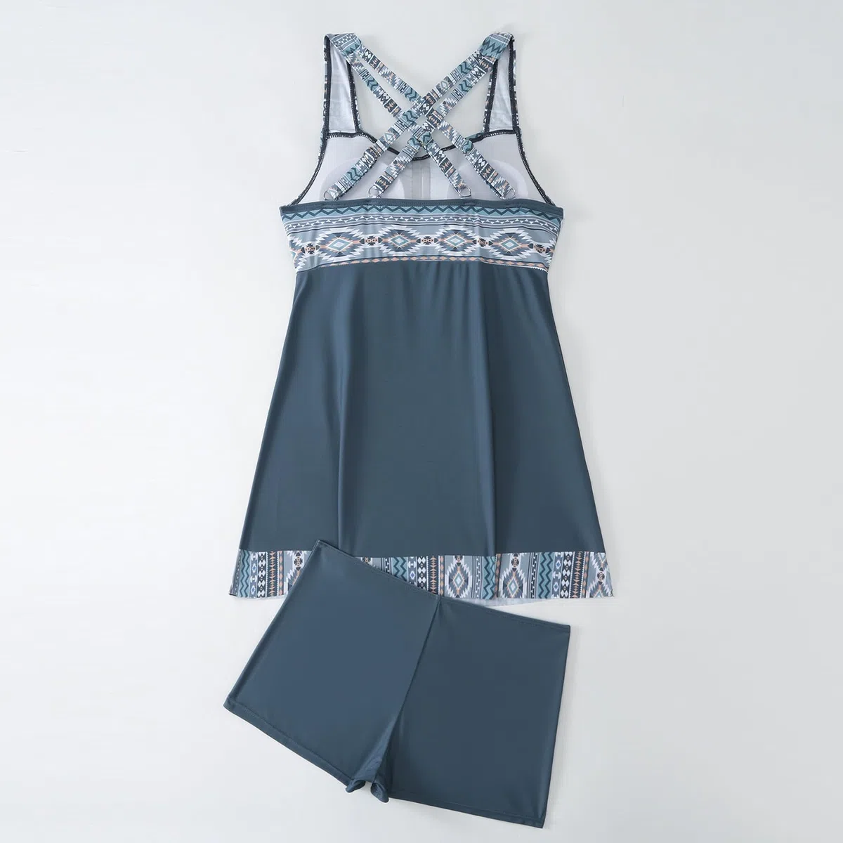 Tankini Damen Bauchweg Große Größen Badeanzug Tankinis Set Mit Shorts Freizeit Elegant Bademode Zweiteiler Badeanzüge Gepolsterter BH ohne Stahl Tankini Oberteil mit Badeshorts