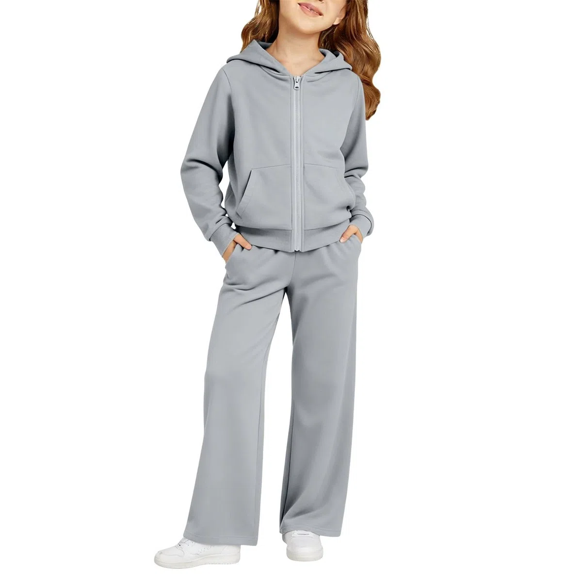 Jogginganzug Mädchen Trainingsanzug Kinder Langarm Sweatjacke und Jogginghose Sommer Atmungsaktiv Sportkleidung Bequem Baggy Jogging Anzug Modische Einschulung Sportanzug