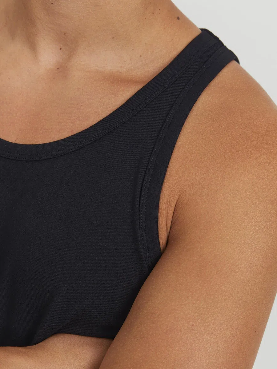 JACK & JONES Male Tanktop 2er-Pack Einfarbig Tanktop