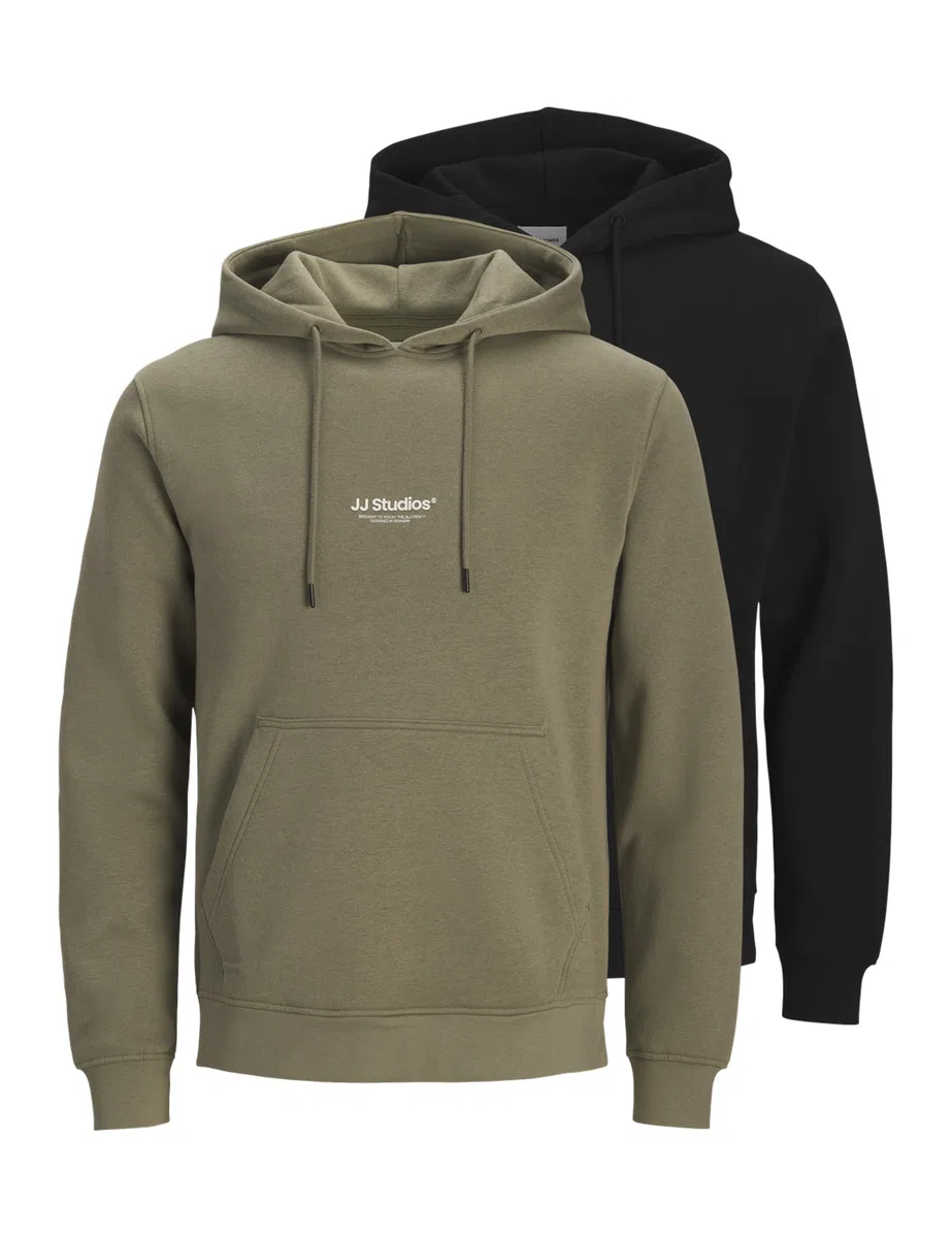JACK & JONES Herren Jjesoho Sweat Hood 2Pk Mp (2er Pack)