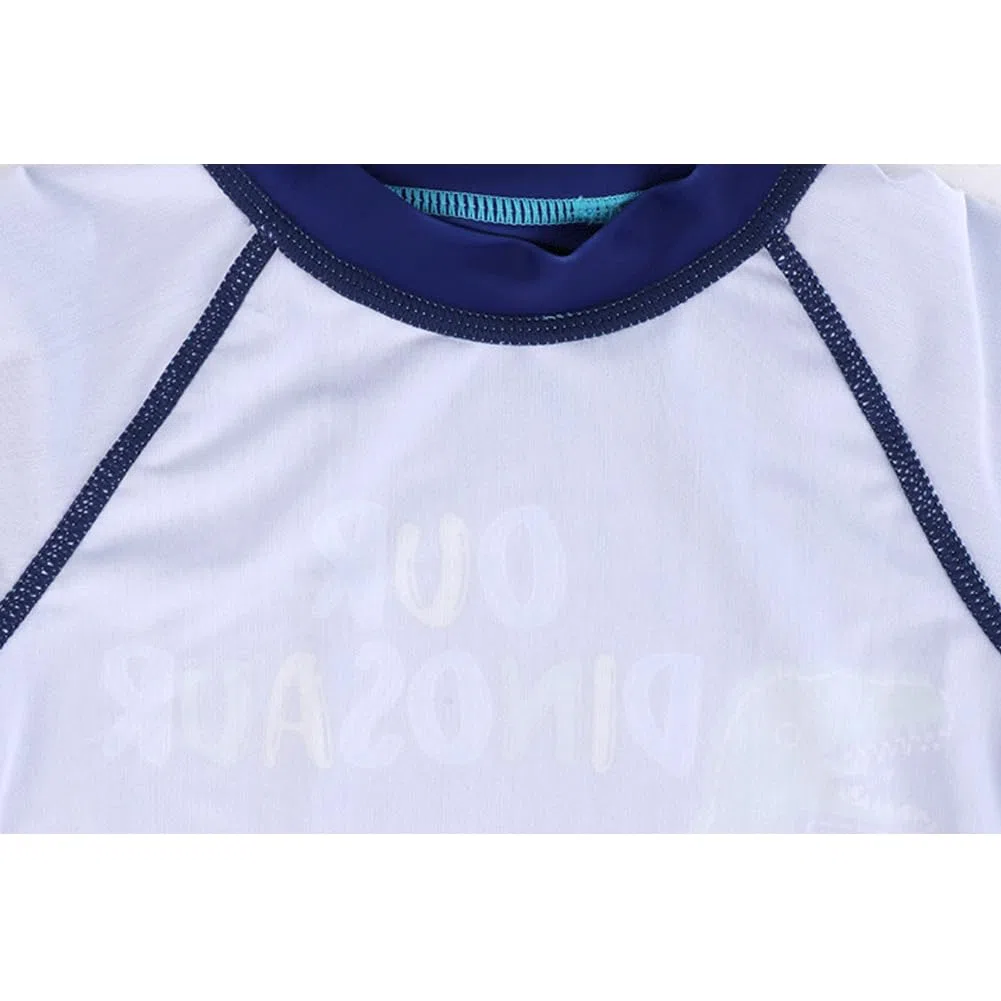 AIWUHE Badehose Jungen Schwimmshirt Kinder UV Schutz Badeset mit Badekappe Cartoon Langarm