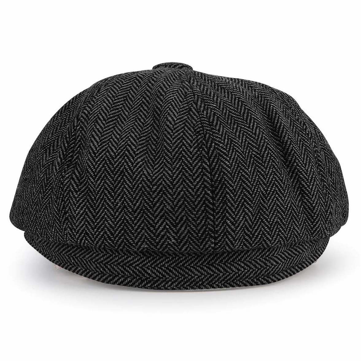 Newsboy Stil Tellermütze Schirmmütze Herren Damen - 8 Panel Peaky Fischgräten Tweed Retro Schiebermütze Schlägermütze Gatsby Cap - 56cm, Kaffee