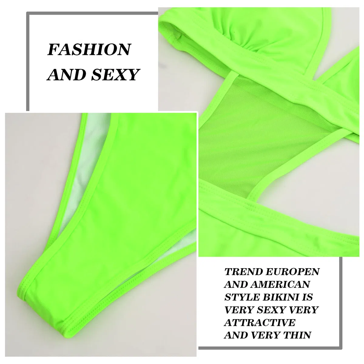 Bikini Damen Rave Outfits Neon Body Crop Top mit Schnalle Langarm Badeanzüge Mesh Shrug Rave Outfit für Festival Clubwear Party