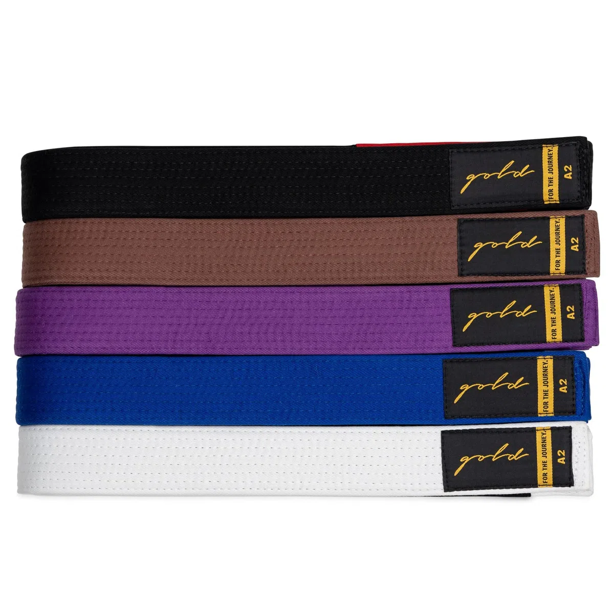 Gold BJJ Jiu Jitsu Gürtel – Premium Gürtel mit Rangleiste für Streifen – IBJJF Wettbewerbszugelassen