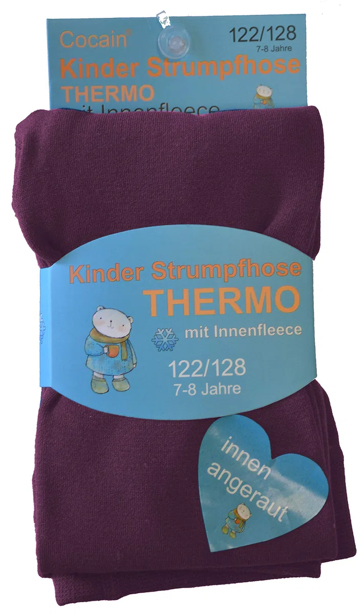2 Kinder Thermo Leggings oder Thermostrumpfhosen mit flauschigem Innenfleece 110/116 bis 146/152