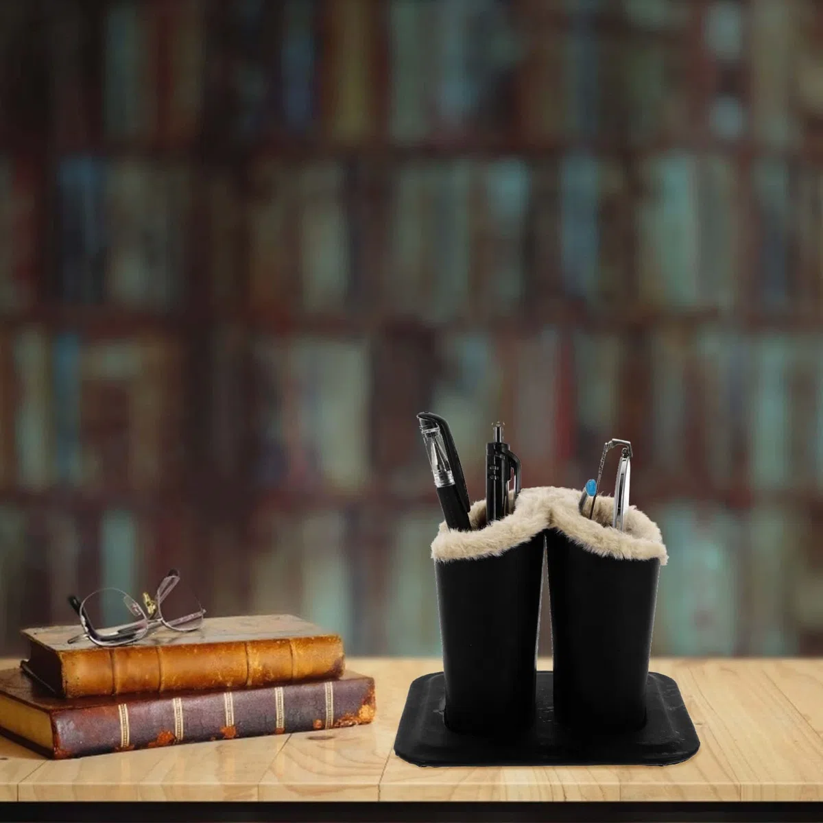 NUOBESTY Schreibtischaufsatz Sonne Brillen Nachttische Etui Plüsch Anti-Schwarz Schreibtisch Halter Gefüttert Kratzhalter Ständer Tisch Brillen Home Dekoratives Design Brillengestell
