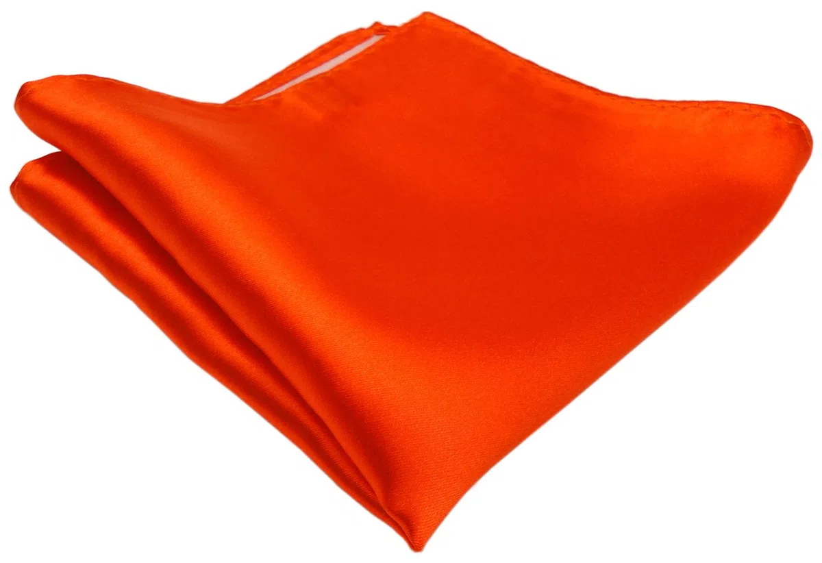 TigerTie gewebtes Designer Satin Seideneinstecktuch einfarbig Uni - Tuch 100% Seide