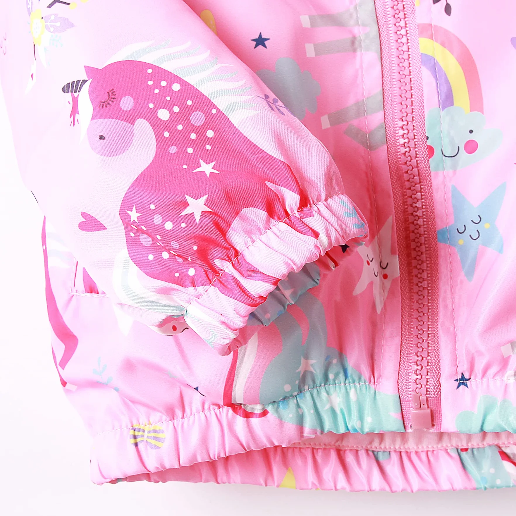 JinBei Jacken Mädchen Jacke Baby Kinder Kapuzen Sweatjacke Kapuzenjacke Cartoon Aufdruck Winddicht Mantel Windjacke Übergangsjack Frühling Herbst Outwear Softshelljacke Regenjacken 1-7 Jahre