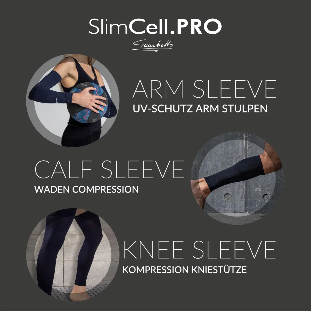 SLIMCELL PRO Armstulpen Damen Herren UV Protection Sleeves - Volleyball Armschoner, Arm Sleeve Gaming, Armsleeve Padel, Armstulpen Herren, Armlinge Tennis, Arm Stulpen Kompression - Made in Italy