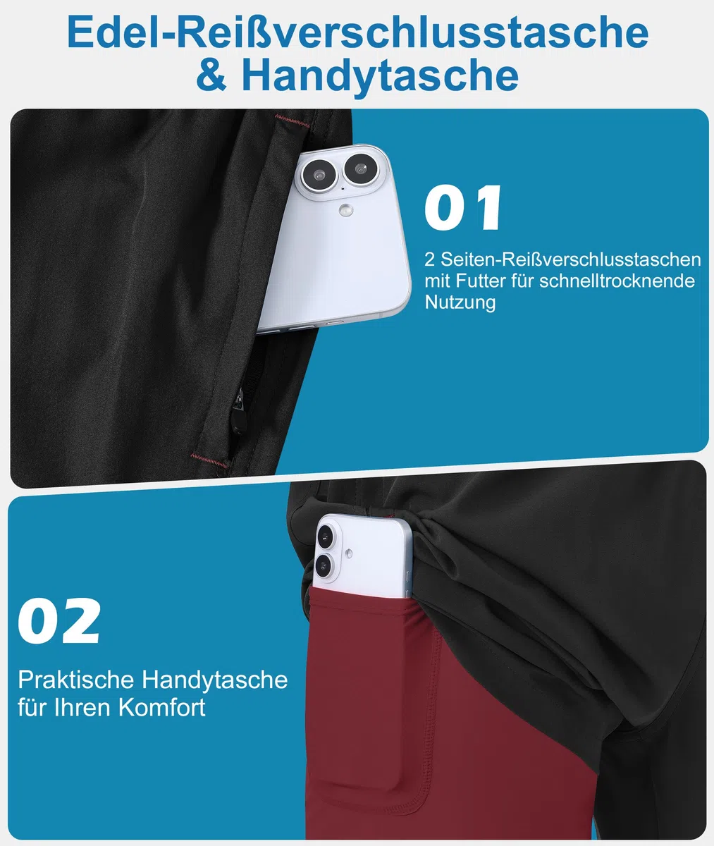 Zoofly Badehosen für Herren Schwimmhose Herren Kompressionsfutter Badeshorts Männer Schnelltrocknend mit Taschen Sportshorts