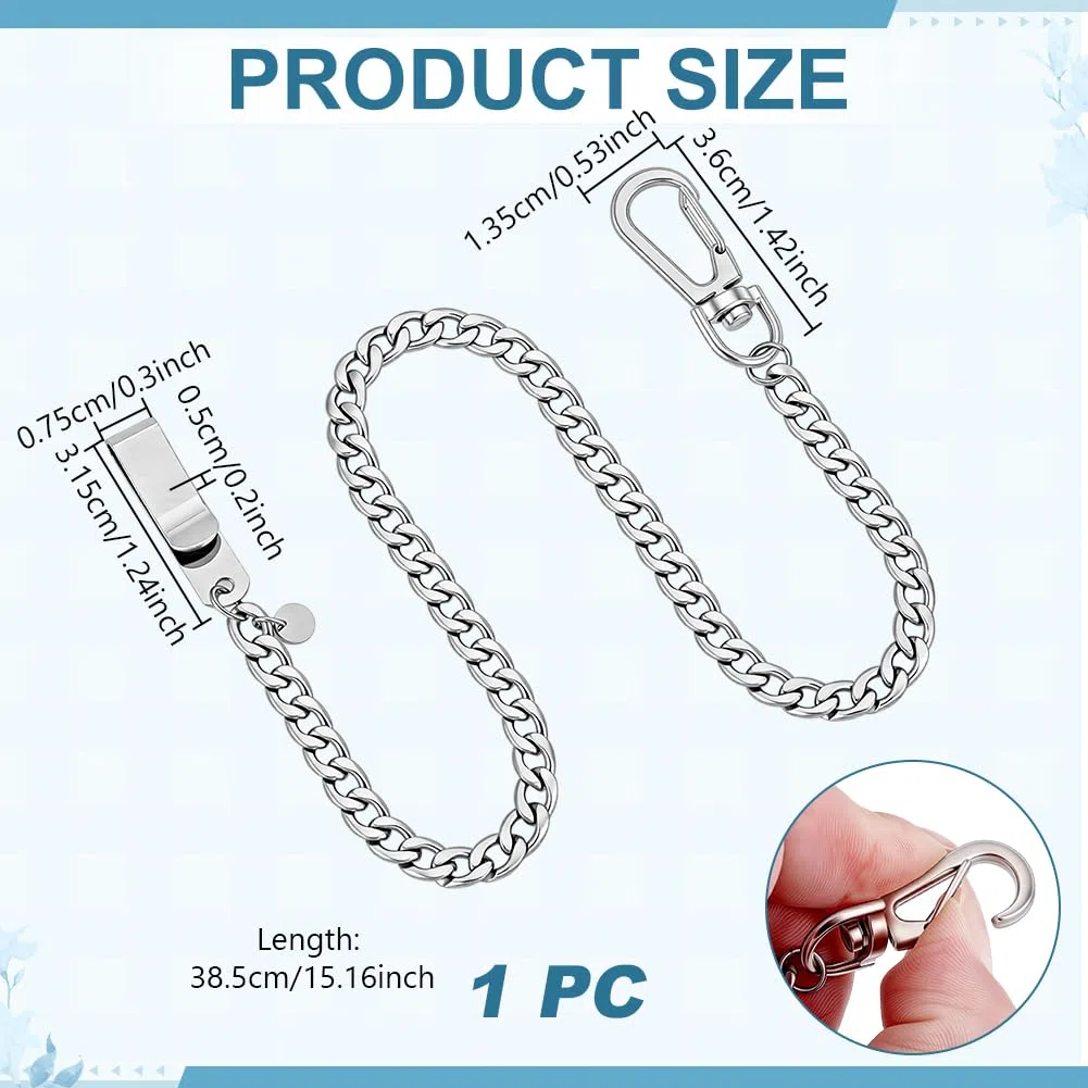 AHANDMAKER Edelstahl Taschenuhr Kette Vintage Männer Taschenuhr Anhänger Kette Klassische Westen Ketten für Brieftasche Jeans Dekoration Geburtstag Vatertag Geschenke