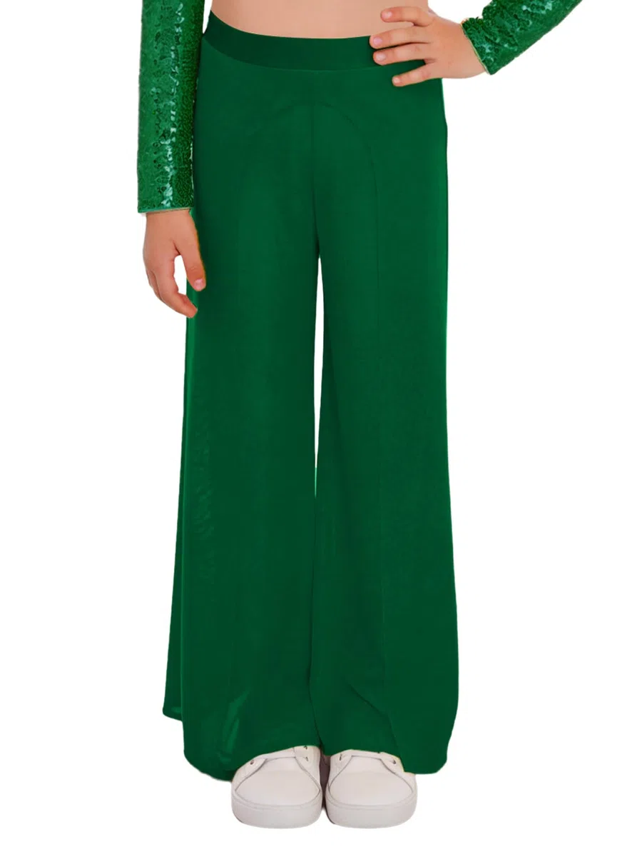 Mädchen Contemporary Dance Hose Klassische Lyric Tanzhose Hohe Taille Weite Bein Dancewear 110-170