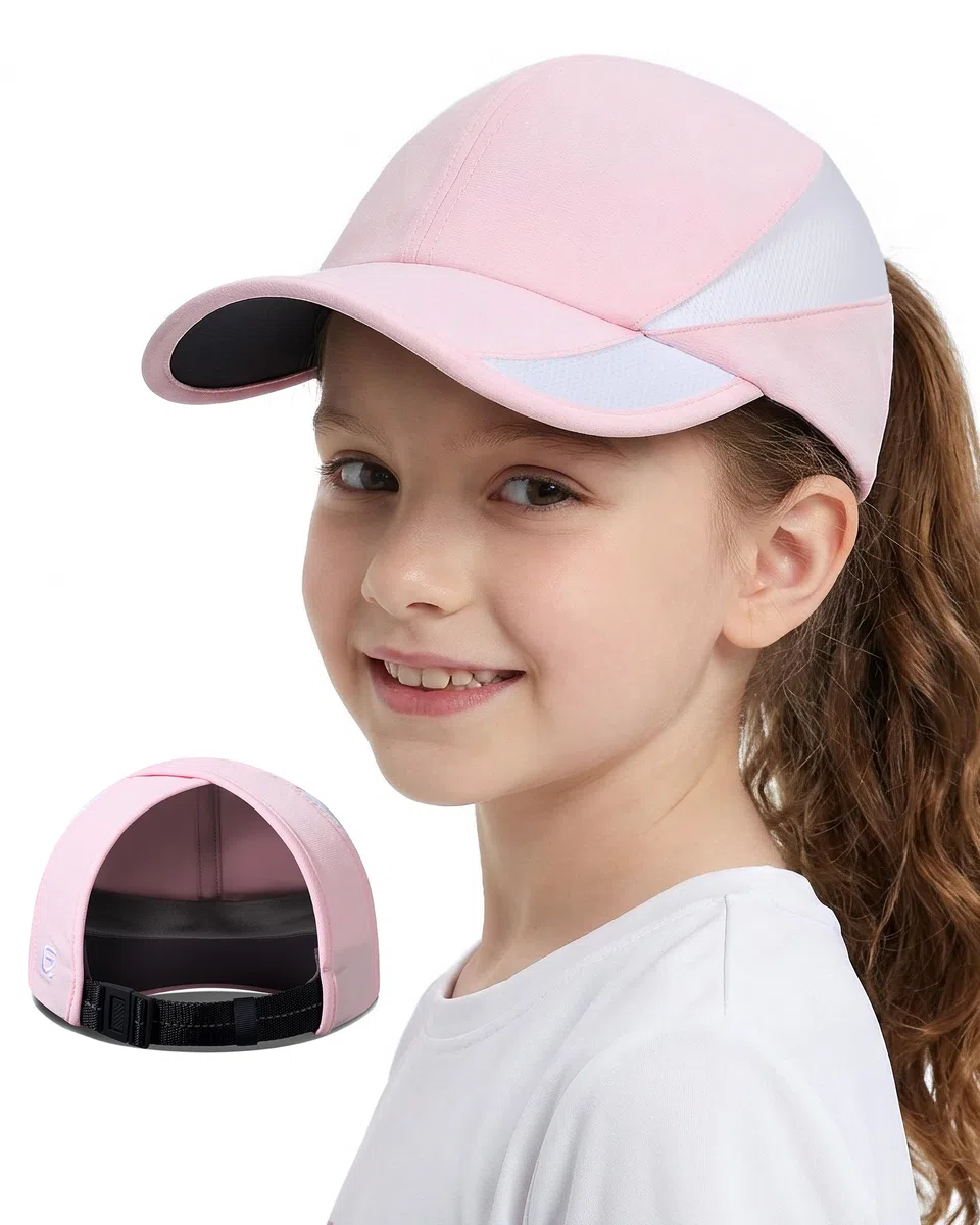 GADIEMKENSD Mädchen Baseball Cap mit Pferdeschwanz und atmungsaktives Mesh, kühlende Sommermütze, UPF 50+ Sonnenhut für Kinder, Mädchenkappe für den Sommer im Freien und in Innenräumen