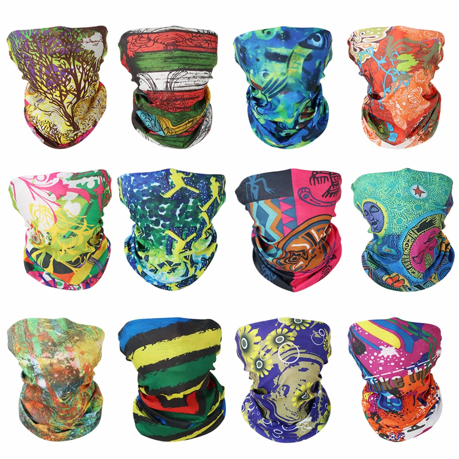 Multifunktionstuch Gesichtsmaske Bandanas Multifunktionstuch Schal, Kopftuch Stirnband,Motorrad Halstuch Kopfbedeckung UV Residenz für Yoga Laufen Wandern Motorradfahren