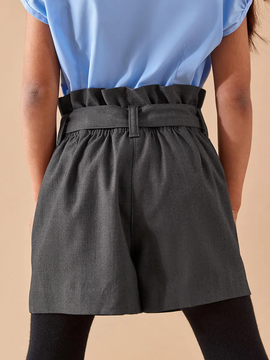NEXT Mädchen Standard Schul-Shorts mit Paperbag-Taille