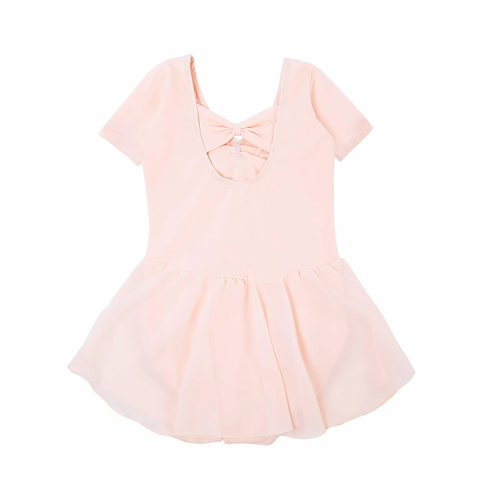 Bezioner Kinder Ballettkleidung Mädchen Ballettkleid Kurzarm Balletttrikot Ballettanzug Tanzkleid Tanzbody aus Baumwolle mit Chiffon Rock Tütü