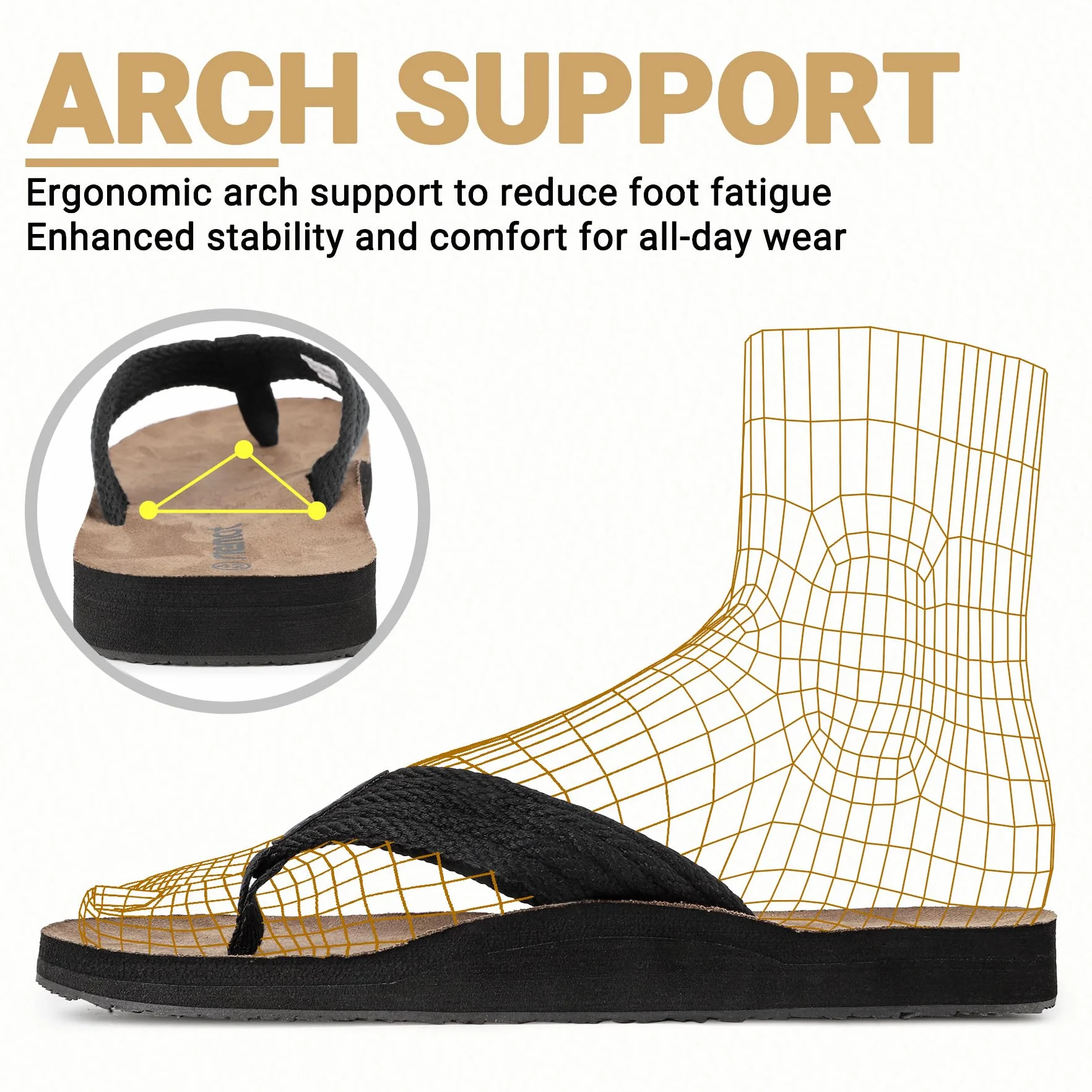 riemot Herren Flip Flops Zehentrenner mit bequemem Fußbett, leichte Sommer Sandalen mit geflochtenem Riemen, rutschhemmende Freizeitschuhe für Alltag und Urlaub