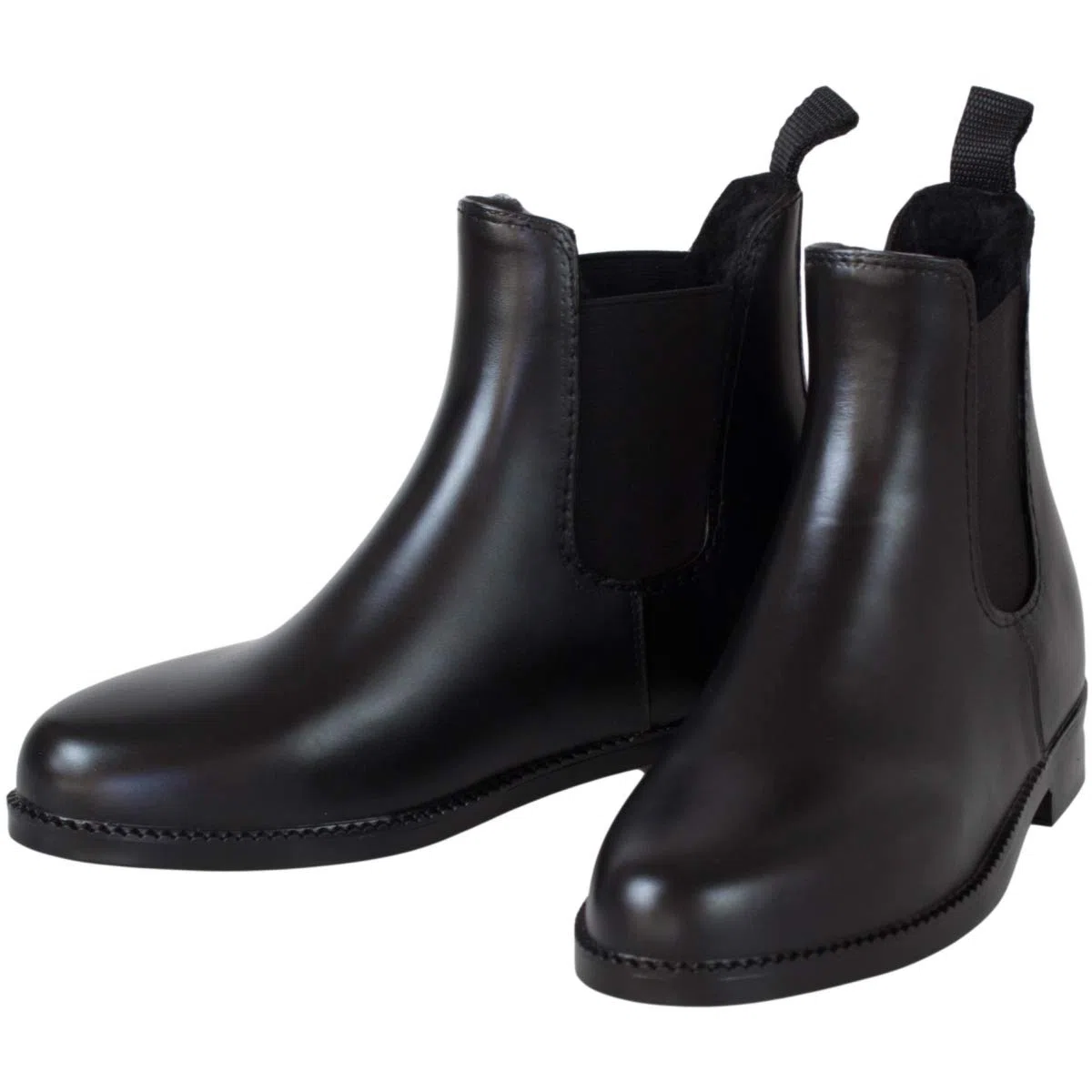Lazura - Jodhpur Winter Reitstiefeletten Basic – Kinder, Herren & Damen Stiefeletten – mit Teddyplüschfutter & Pull-On – schwarze Chelsea Boots aus Kunstleder – Reitschuhe in Größe 28-43