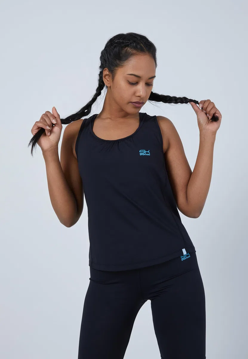Sportkind Mädchen & Damen Tennis, Fitness, Sport Tanktop Loose Fit, atmungsaktiv, UV-Schutz UPF 50+