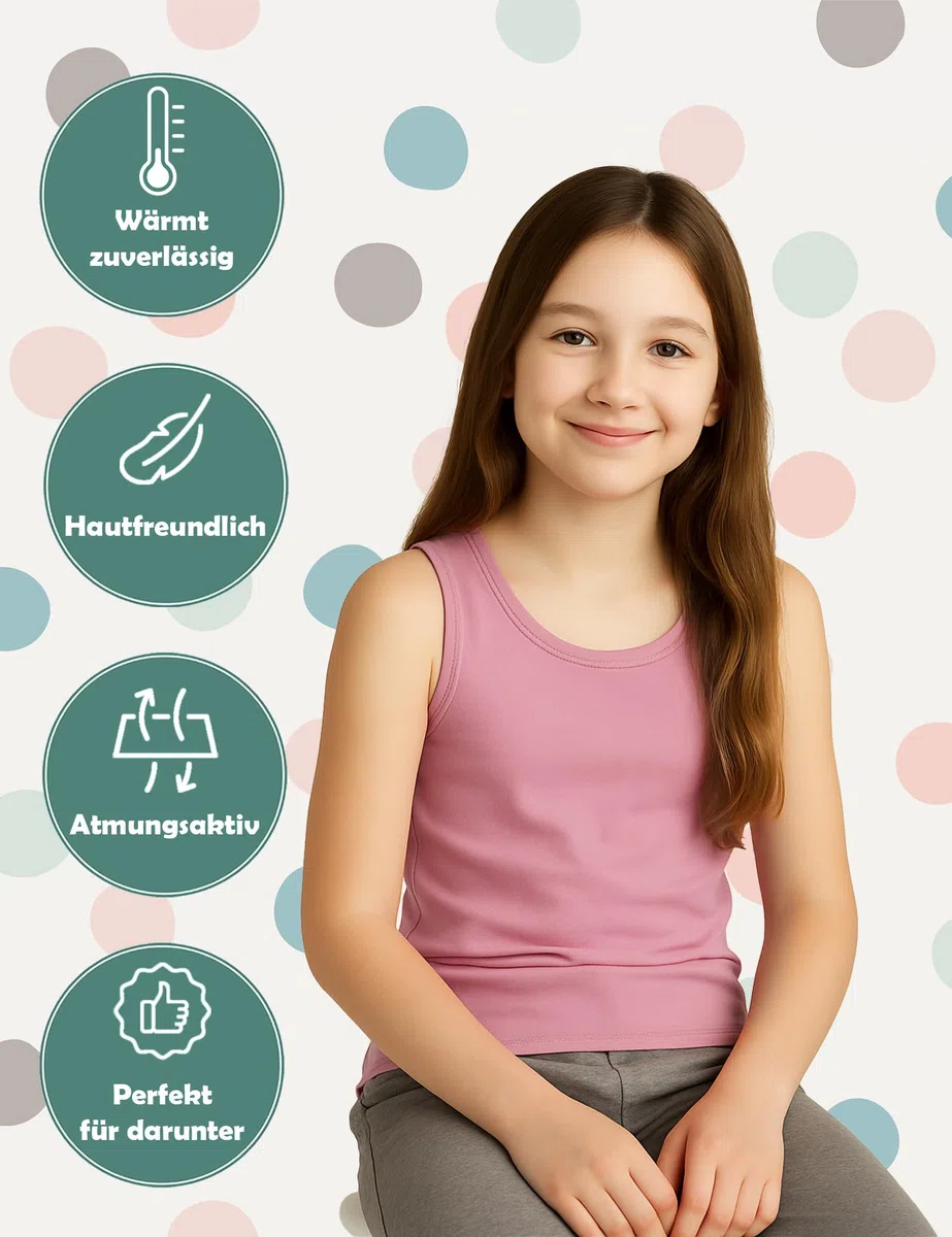 ALPIDEX Mädchen Unterhemd 5er Set 100% Baumwolle Basic Tank Top Trägertop Bequeme Achselhemden Ärmellose Kinder Unterhemden