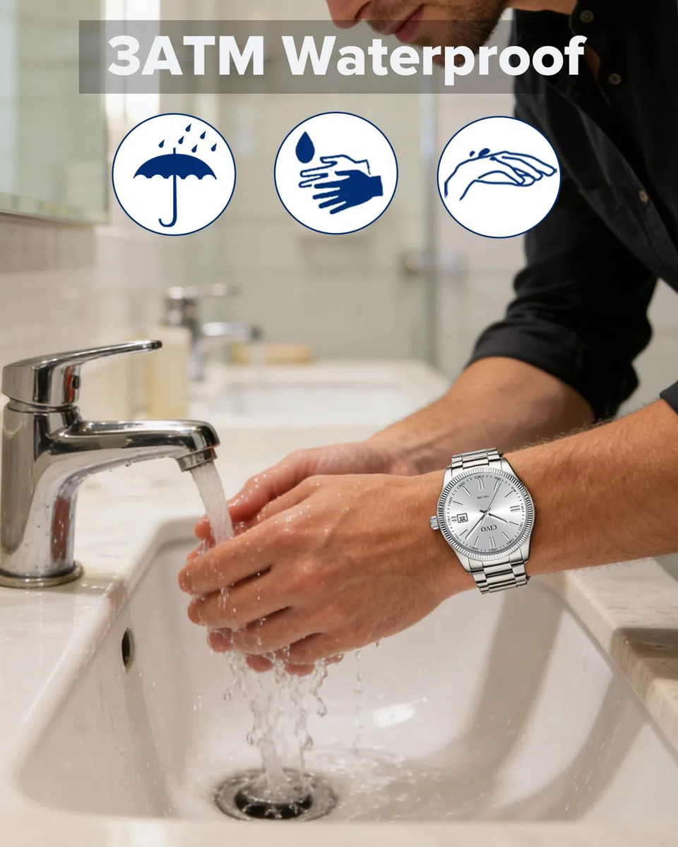 CIVO Herren Uhr Edelstahl Armbanduhr: Einfach Analog Business Herrenuhr mit Leuchtend Datum - Wasserdicht für Arbeit und Freizeit - Stylisch Geschenk für Männer