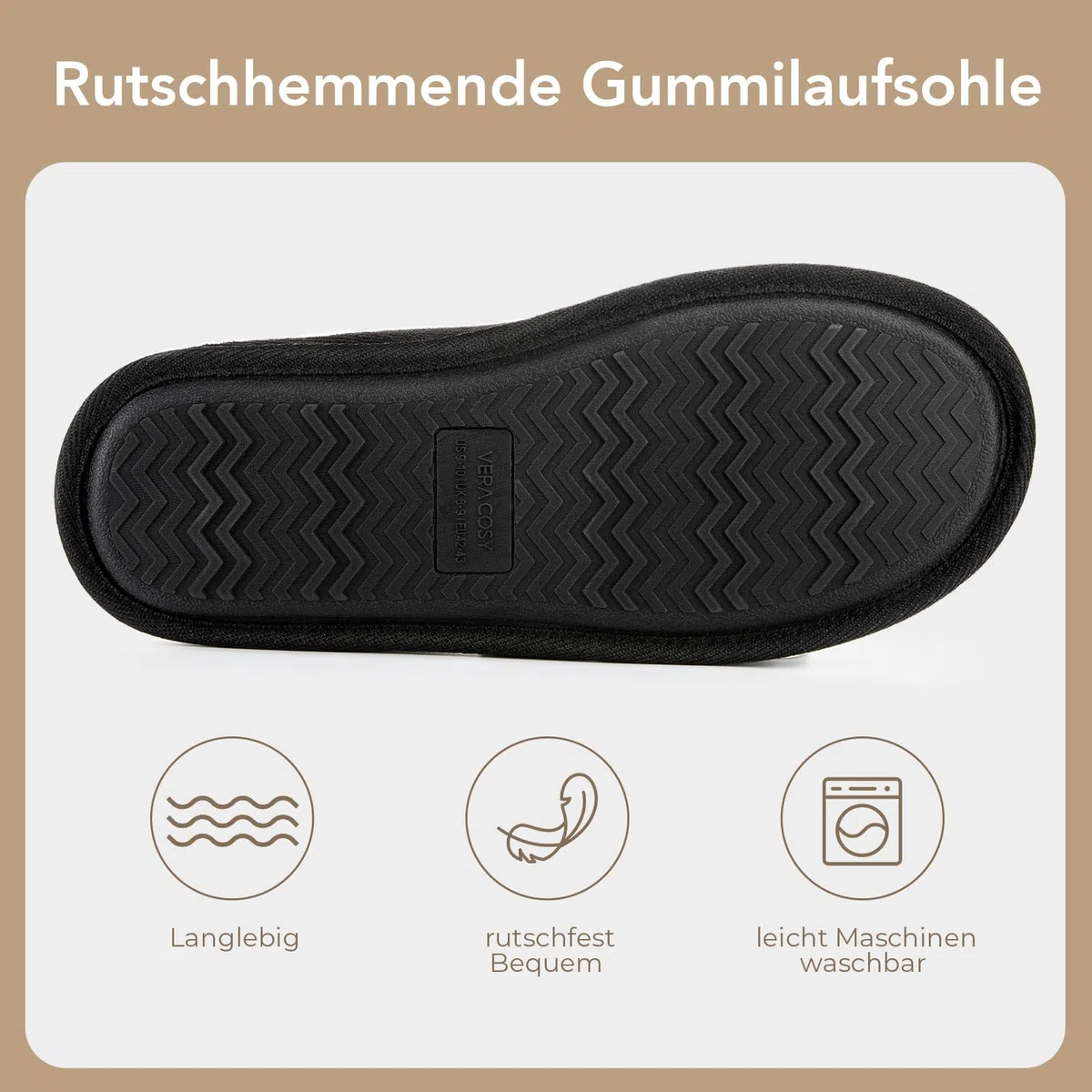 VeraCosy Männer gemütliche Pantoffeln Cord Gedächtnisschaum Innen Hausschuhe