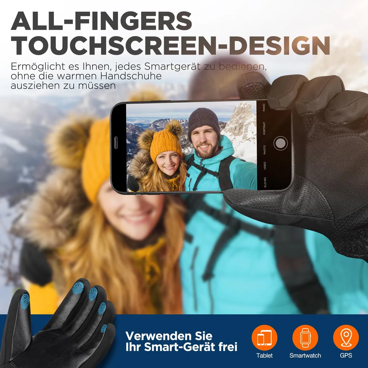 SIMARI Winterhandschuhe Herren Damen Thermo wasserdichte Warme Touchscreen Fahrradhandschuhe Snowboard Ski Outdoor Anti-Rutsch Winddicht Laufen Wandern Plüsch Winter SMRG108