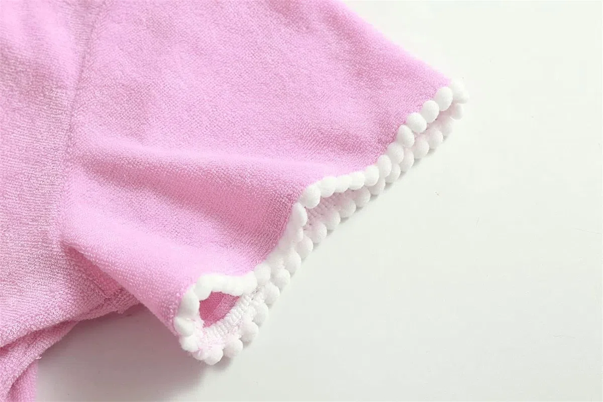 Bademantel Mädchen Kurzarm Einfarbig Badeponcho mit Kapuze Kinder Badeanzug Coverup Kleid Sommer Schwimmen Cover Up Strandkleid Moden Mädchenkleider Teenager Kinderkleid Poncho mit Reißverschluss
