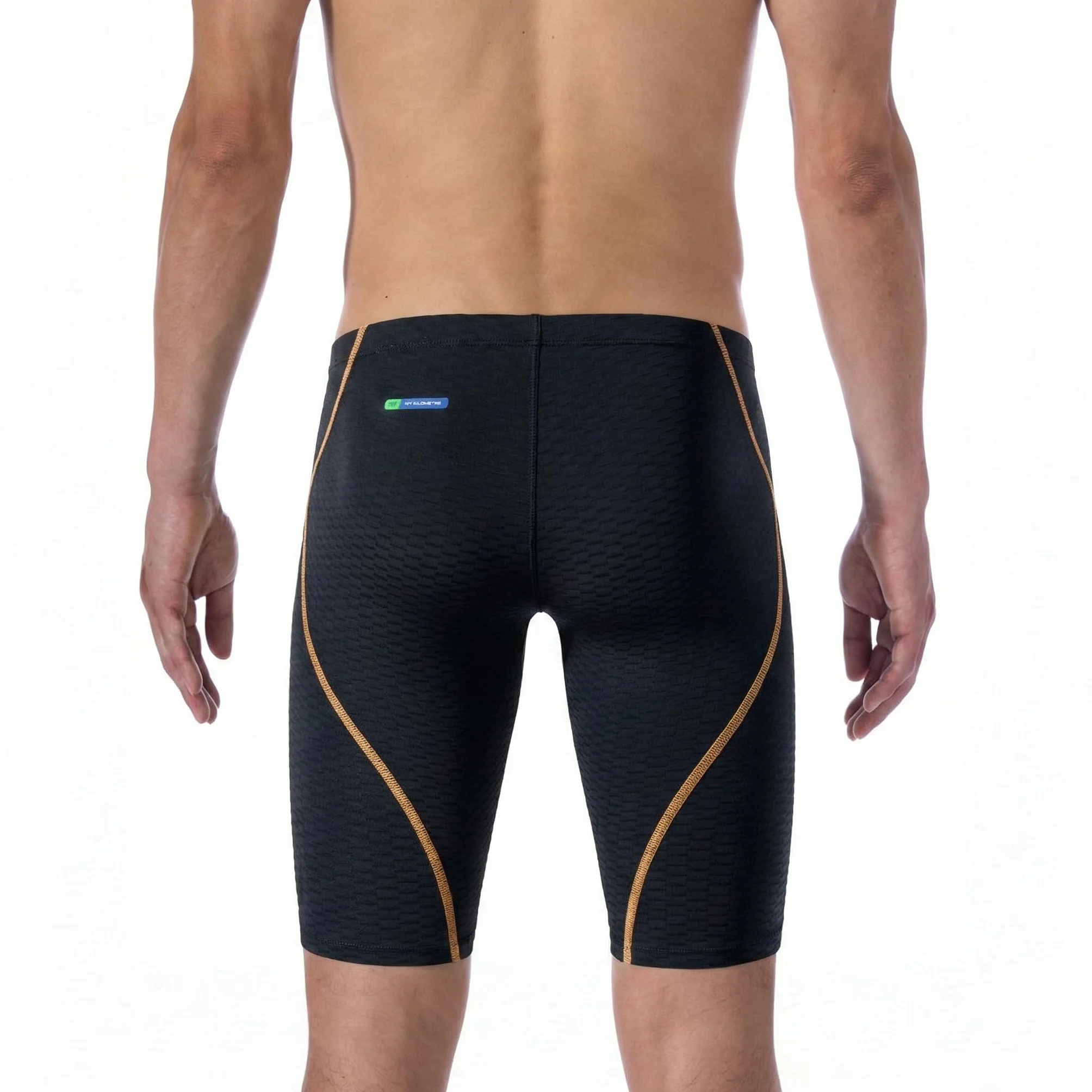 MY KILOMETRE Herren Lange Jammer Gewebte Badehose Chlorresistente Schnell Trocknende Schwimmhose mit Kordelzug UPF 50+