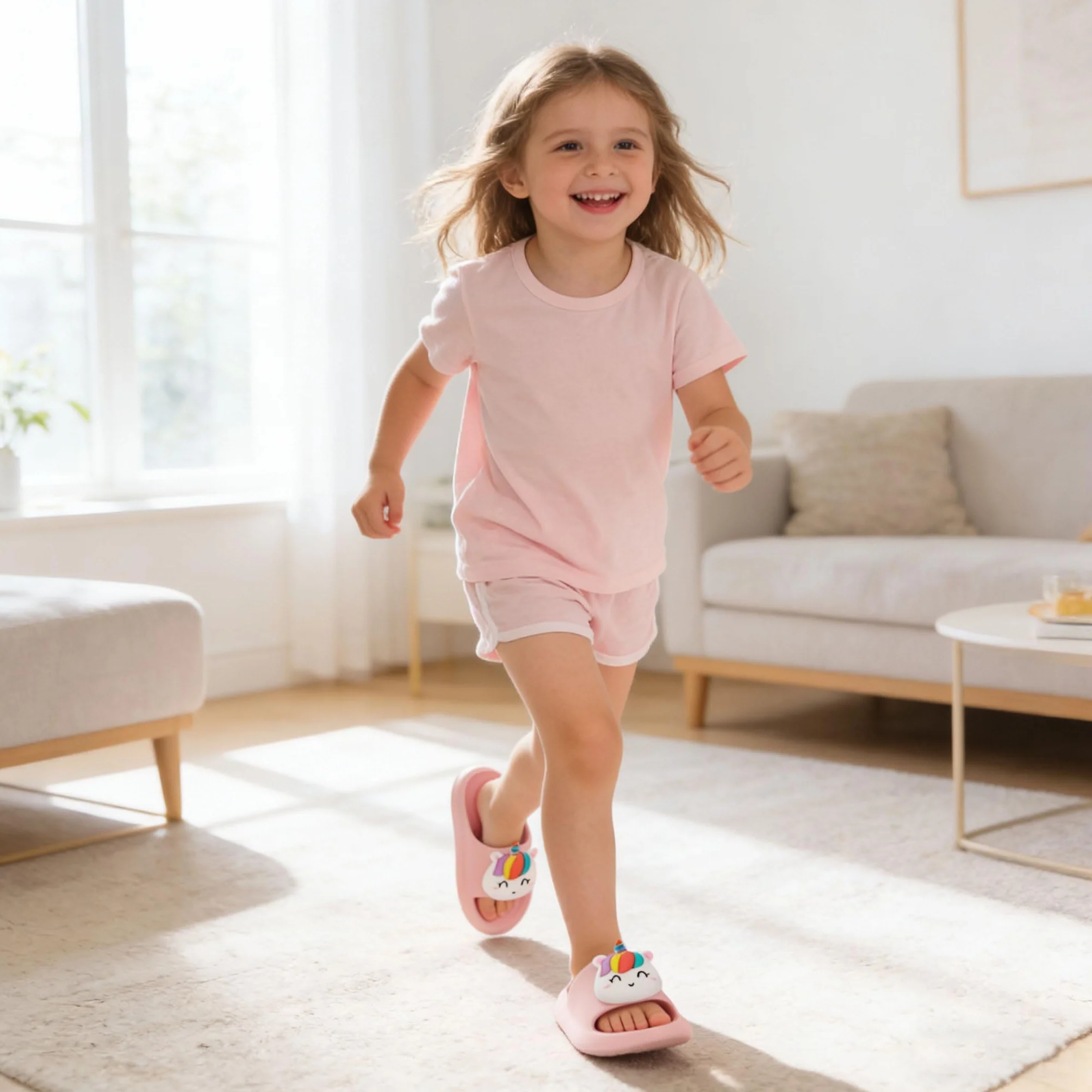 Badelatschen Kinder Flache Sommer Hausschuhe Jungen Mädchen Dusch Badeschuhe Strand Pantoletten Slippers Eltern-Kind Sandalen Leicht Anti-rutsch Badeschlappen