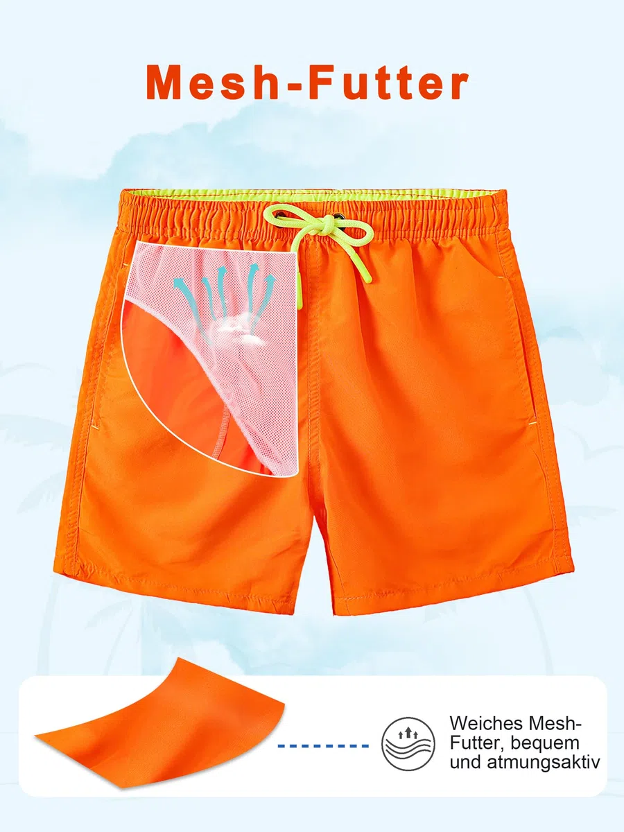 Badehose Jungen Boardshorts Kinder Musterwechsel Badeshorts mit Netzfutter Schwimmshorts