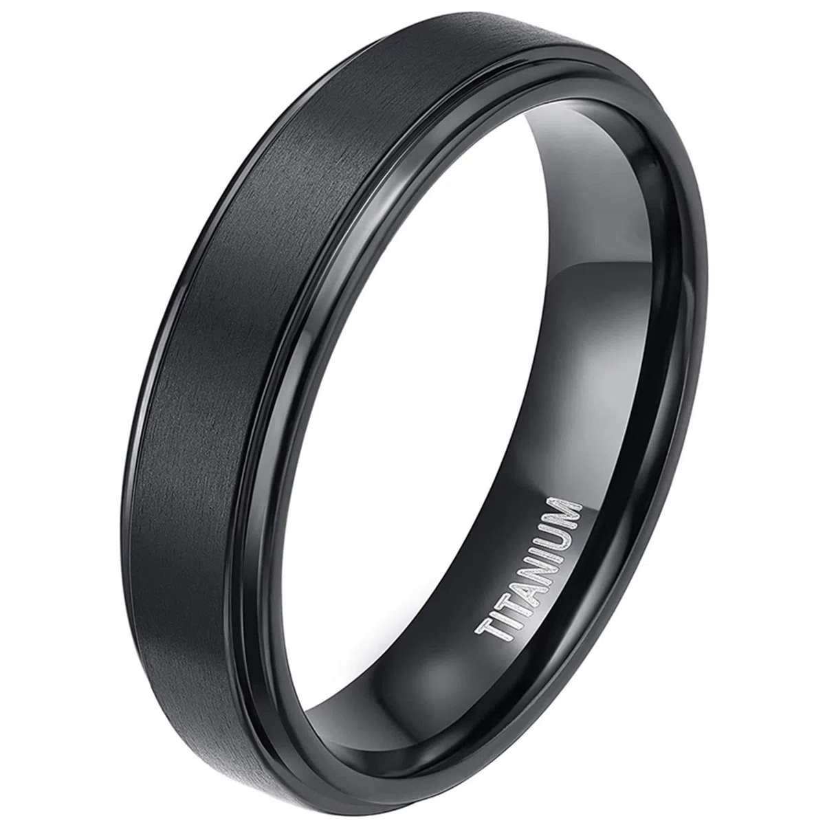 Zakk Ring Herren Damen Titan Verlobungsringe Eheringe Trauringe Schwarz Gebürstet 4mm 6mm 8mm