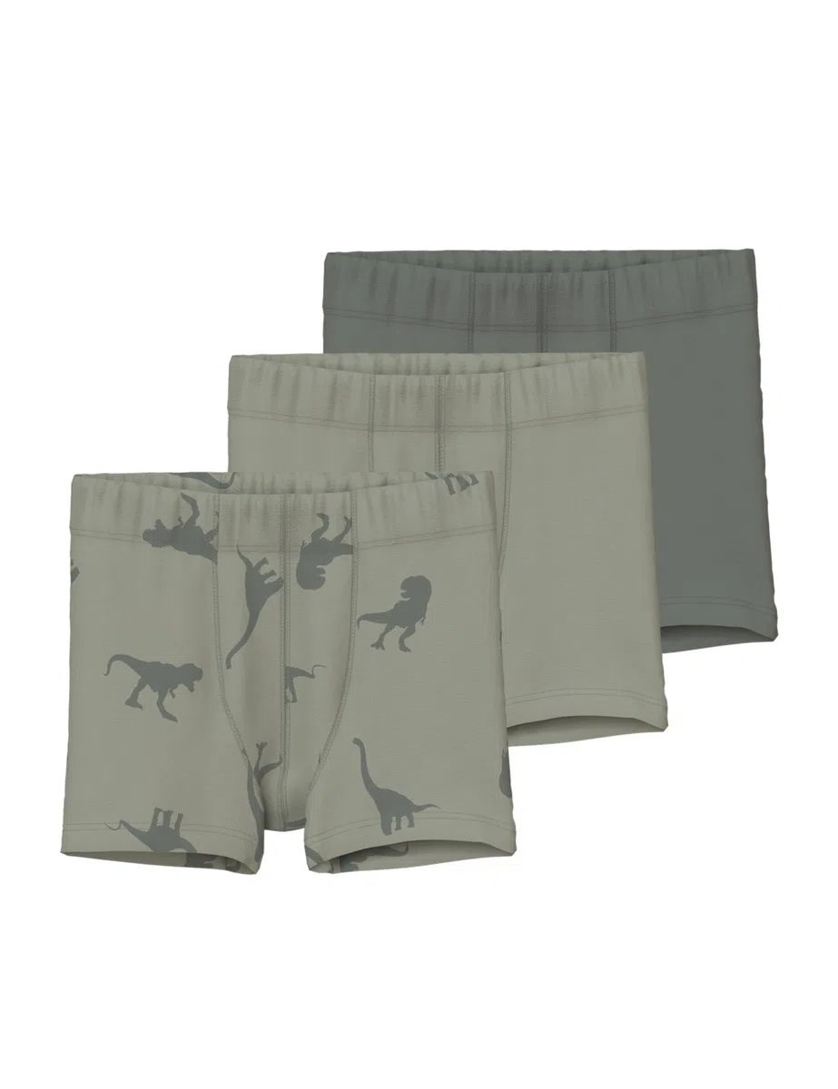 Name IT Jungen Nmmtights 3p Agave Green Dino Noos Boxershorts (3er Pack)