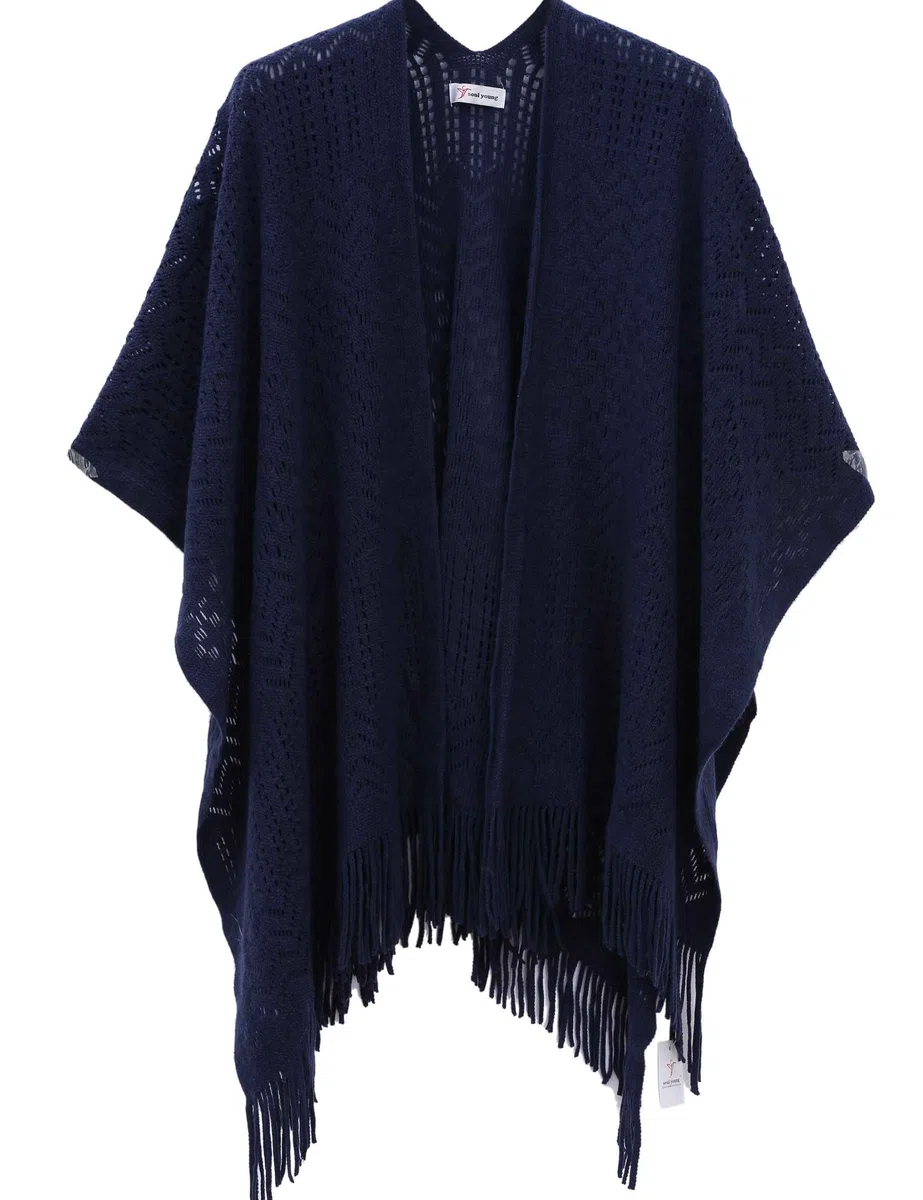 Soul Young Damen Stricken Stola Große Größen Warm Weich Poncho Shawl Cardigan Kimono EINWEG Verpackung