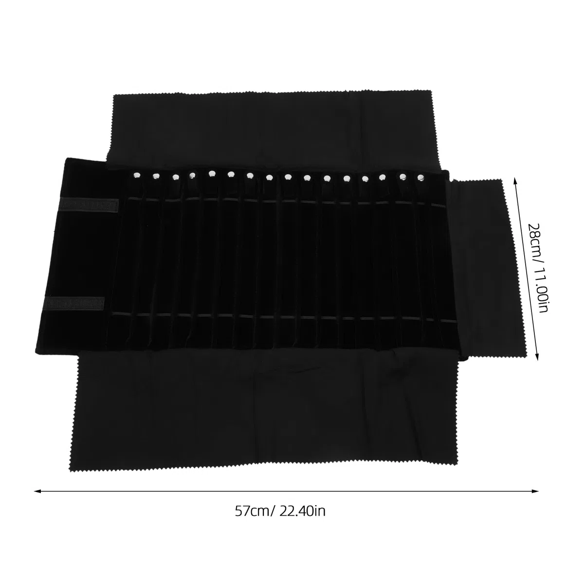 YARNOW Faltbare Schmuckrolle Reiseschmuck Rolltasche Faltbare Halskette Organizer Rolle Flanell Schmuck Aufbewahrungstasche für Halsketten Armb?nder Ohrringe Schwarz Schmuck Veranstalter Box
