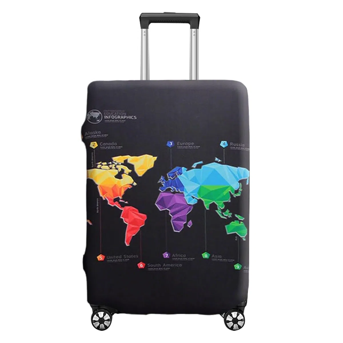 Kofferhülle Schutzhülle Kofferschutzhülle Elastisch Schutzhülle mit Weltkarte Muster Staubdicht Waschbarer Suitcase Cover für Reisen Luggage Protector (XL(29-32Inch)