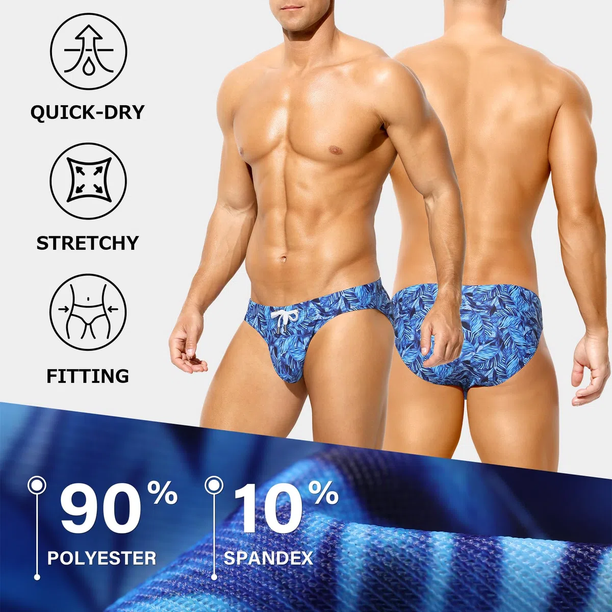 Casey Kevin Badehose Herren Badeslip Kurz mit Trendy Druck Schwimmhose Schnelltrocknend Schwimmen Badehose Männer für Strandmode, Schwimmbad