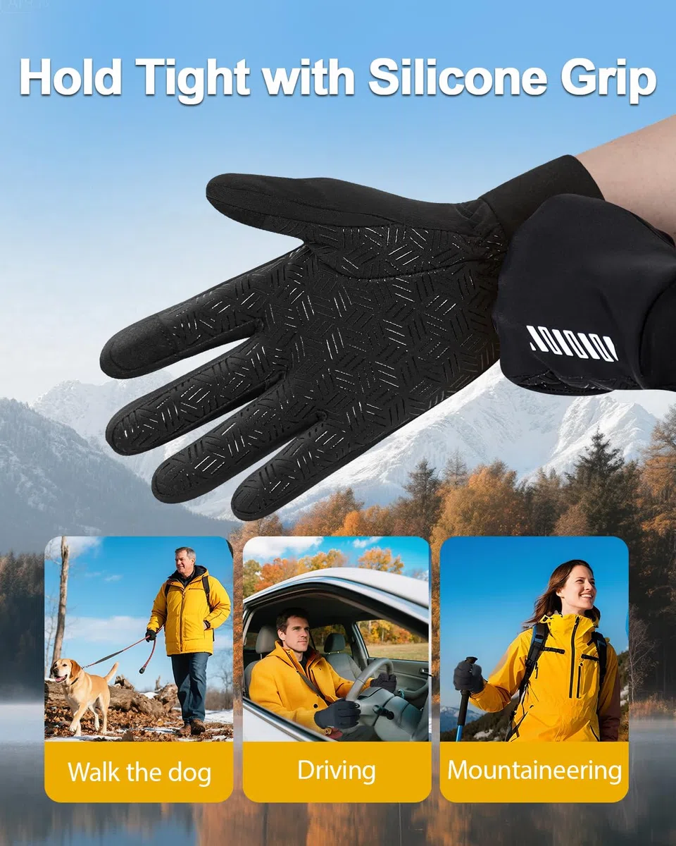 RIGWARL Winterhandschuhe Herren Damen, wasserdichte Touchscreen Fahrradhandschuhe Herren, Thermohandschuhe Winddicht Handschuhe Damen für Reiten Laufen Motorrad Wandern Radfahren, Spazieren
