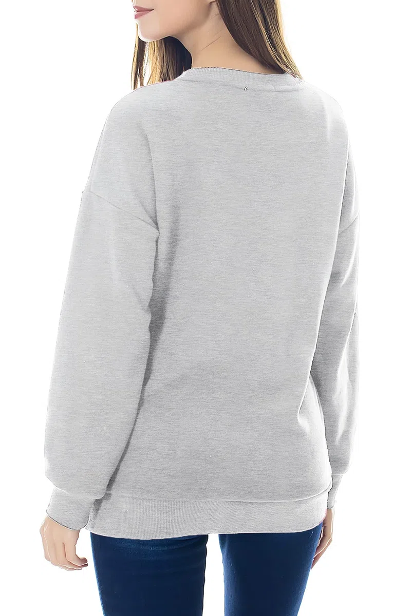 Smallshow Pflege Sweatshirt Langarm T-Shirt Bluse Stillen Pullover Tops Stillshirt Light Grey XL