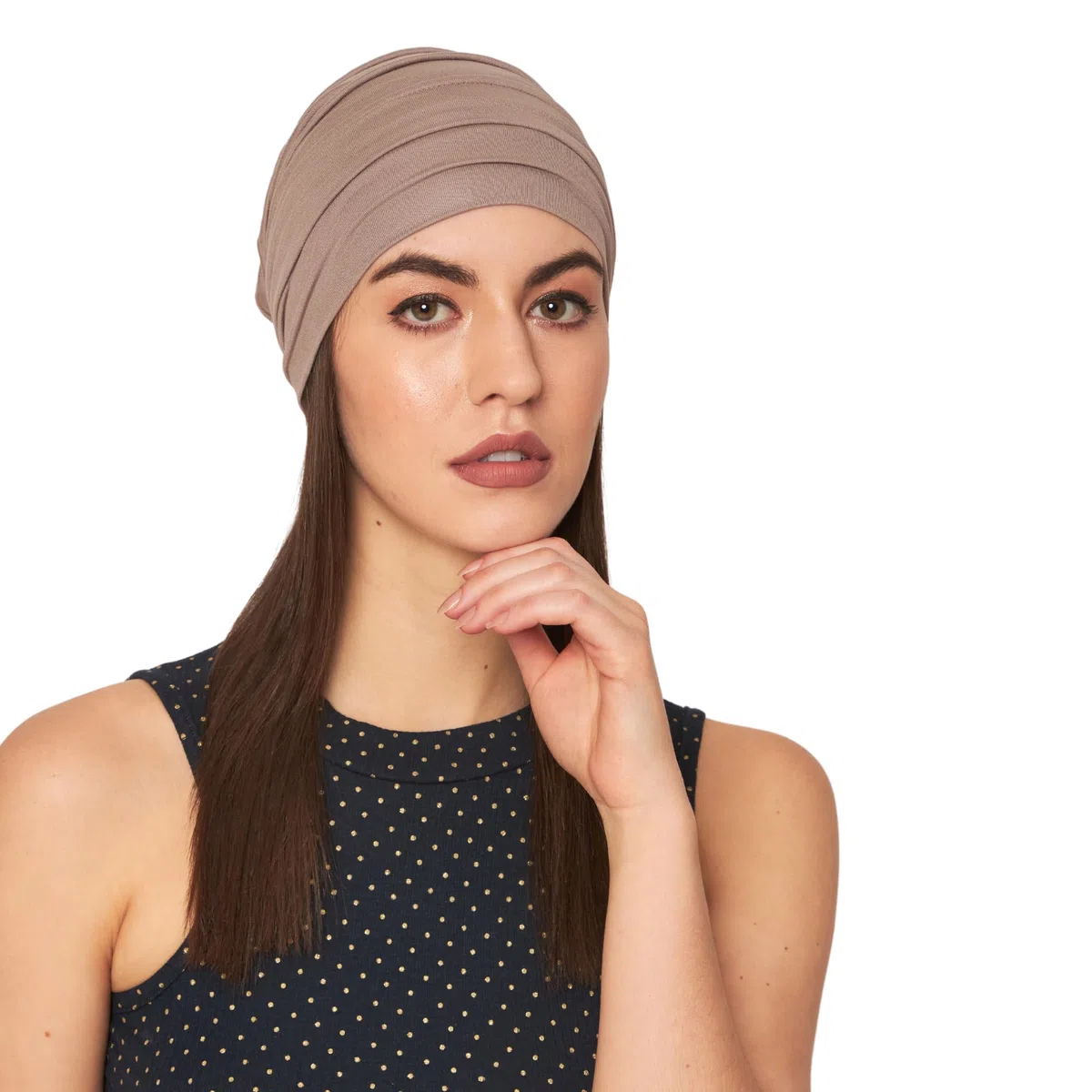 Damen Chemo Bambus Slouchy Snood Beanie Turban Kopfbedeckung Hut für Krebspatienten Haarausfall