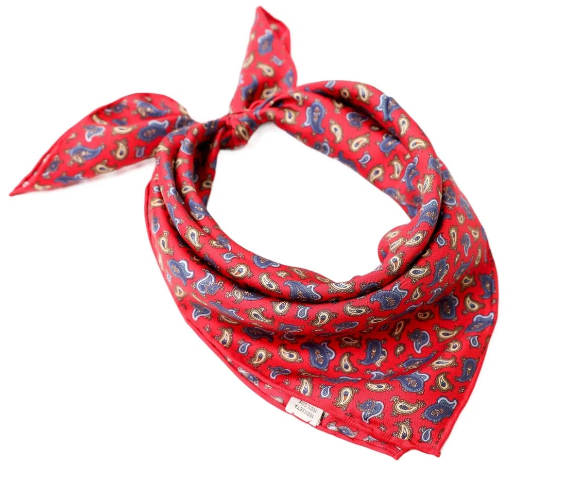 Unisex handrolliertes SeidenHalstuch Seide Nickituch Bandana für Damen Herren